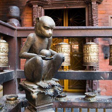 Artwork thumbnail, Monkey in a Buddhist temple by Clara Go (missatgerebut)
