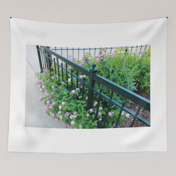 Item preview, Fenced-In Urban Flowers on Walk in Park II designed and sold by Silver Sky by Janet.