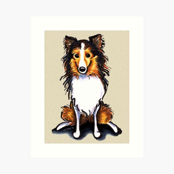 Sable Sheltie Sit Pretty Art Print