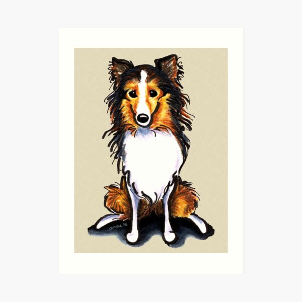 Shetland Sheepdog Sheltie Gifts Funny Dog Breed Art Prints Sheltie Art Print Right Behind You