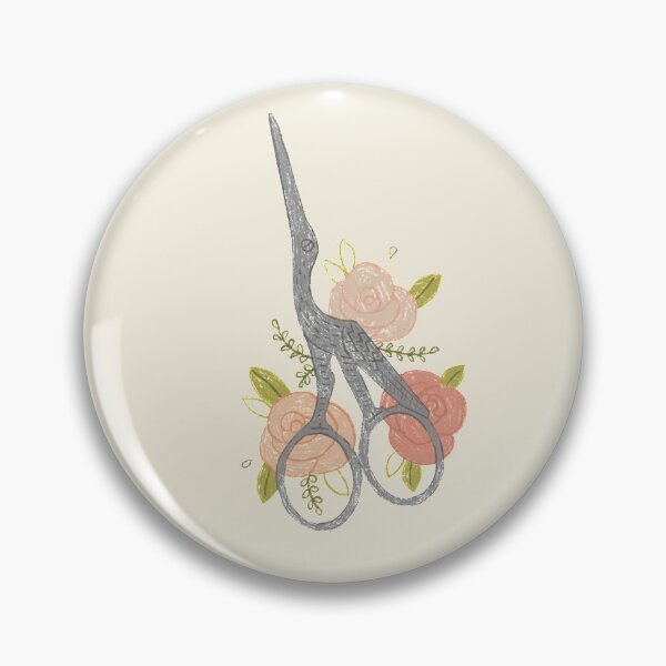Item preview, Floral embroidery stork scissors  designed and sold by pinkfridgebr.