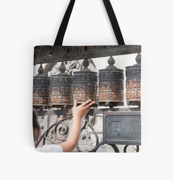 Prayer wheel All Over Print Tote Bag