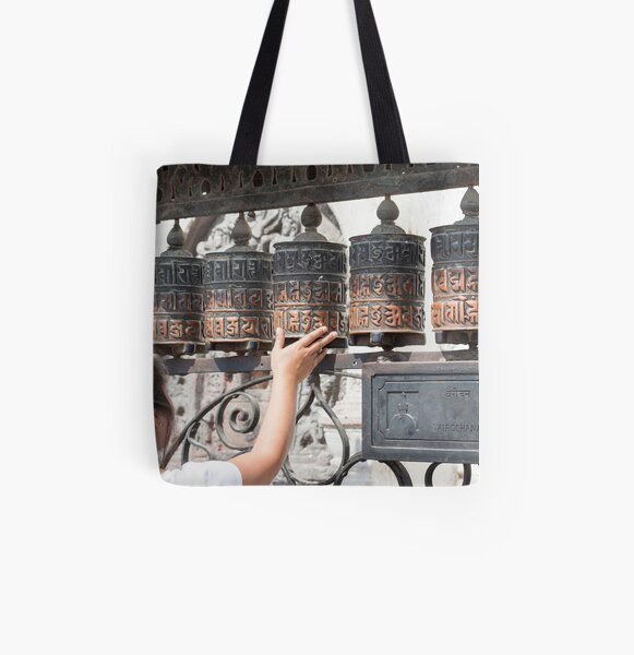 Prayer wheel All Over Print Tote Bag