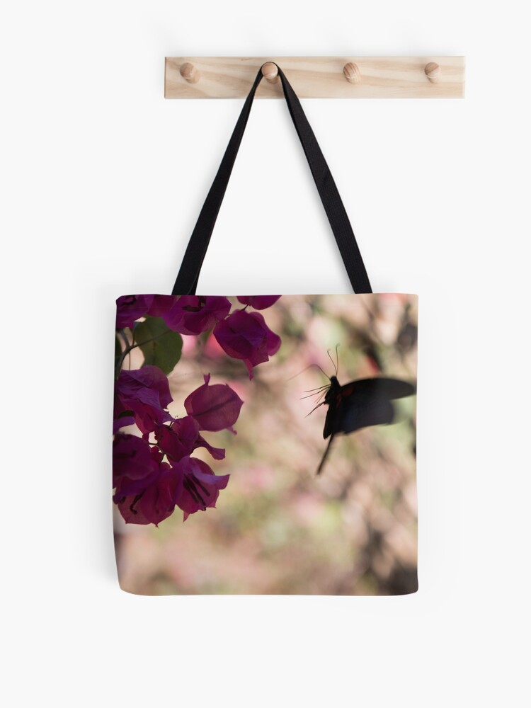Thumbnail 1 of 2, Tote Bag, Butterfly flying over Flowers in Koh Kood designed and sold by missatgerebut.