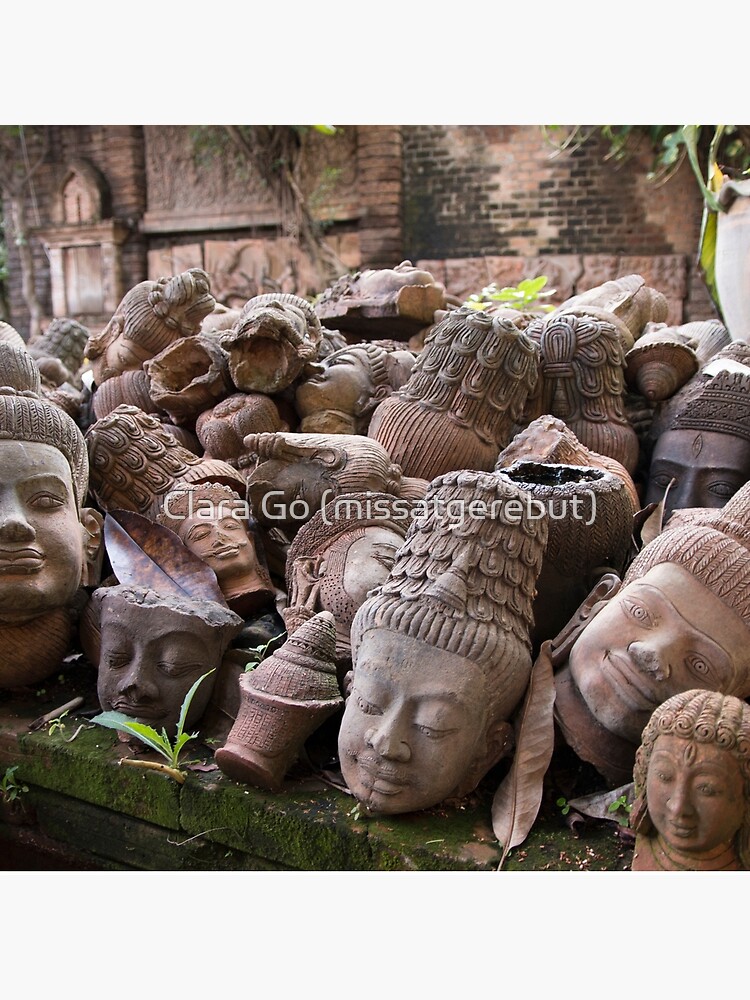 Thumbnail 2 of 2, Tote Bag, Lost Heads in the Terracotta Museum in Chiang Mai designed and sold by missatgerebut.