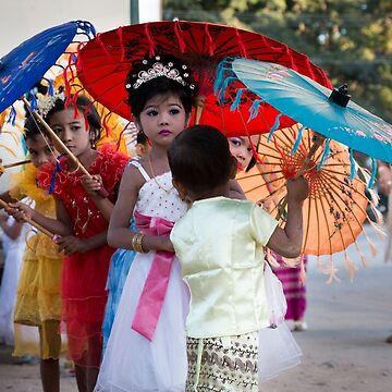 Artwork thumbnail, Girls in Shinbyu Parade in Bawdhitahtaung. (Myanmar) by Clara Go (missatgerebut)