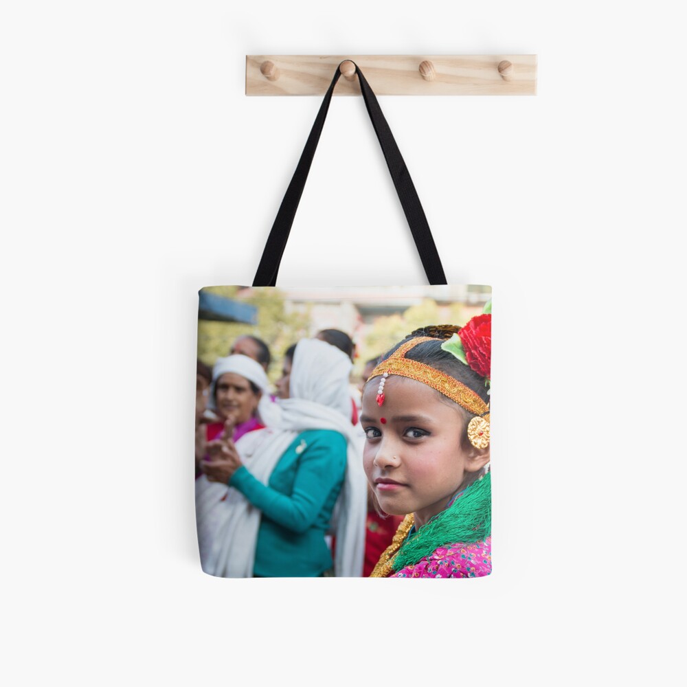 Young Nepali Girl during Tihar Tote Bag
