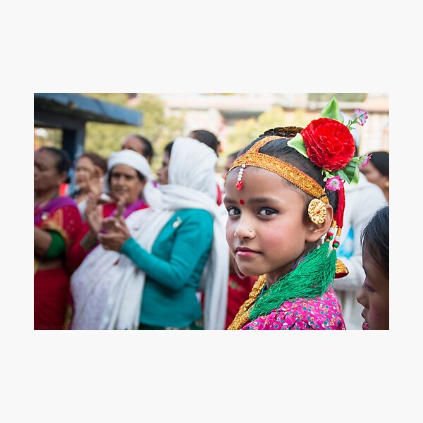 Young Nepali Girl during Tihar Photographic Print