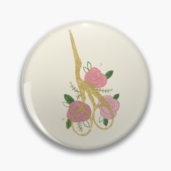 Item preview,  Floral embroidery golden stork scissors  designed and sold by pinkfridgebr.
