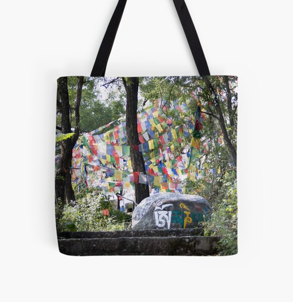 om mani padme hum Mantra All Over Print Tote Bag