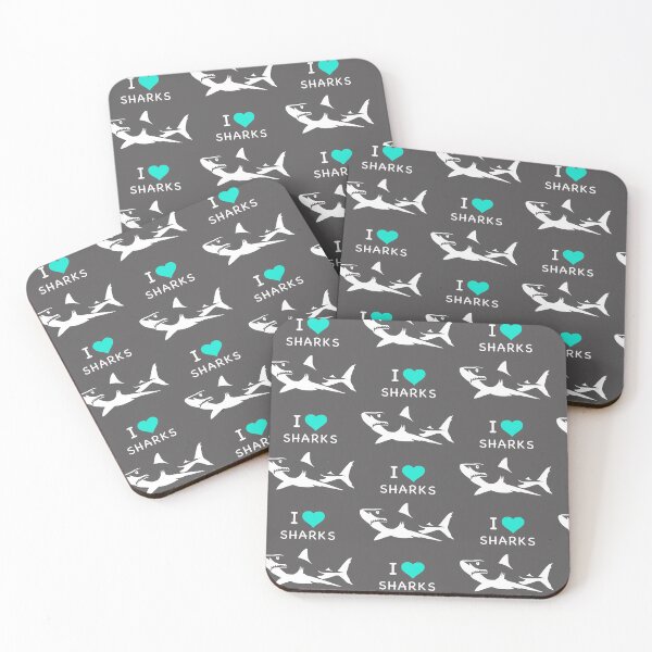 Item preview, ILoveSHARKS-in white designed and sold by NateeshaLee.