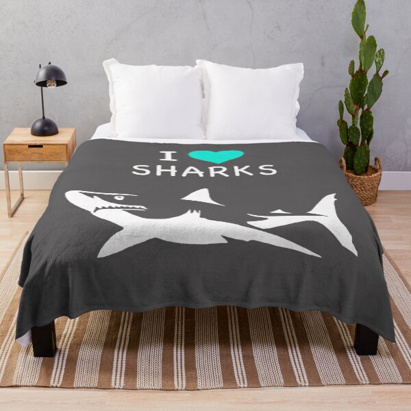 Item preview, ILoveSHARKS-in white designed and sold by NateeshaLee.