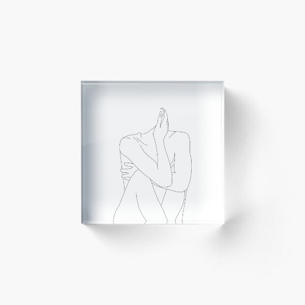 Nude figure illustration - Celina Acrylic Block