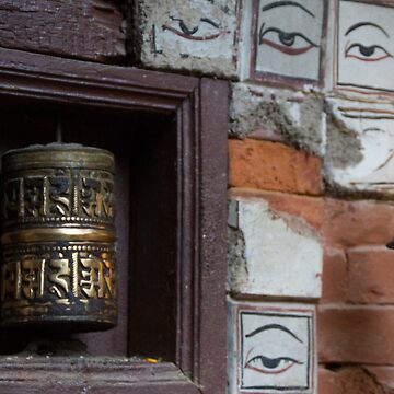 Artwork thumbnail, Bell and buddha eyes in a buddhist temple by Clara Go (missatgerebut)