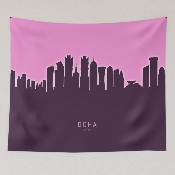 Item preview, Doha Qatar Skyline designed and sold by ArtPrints.