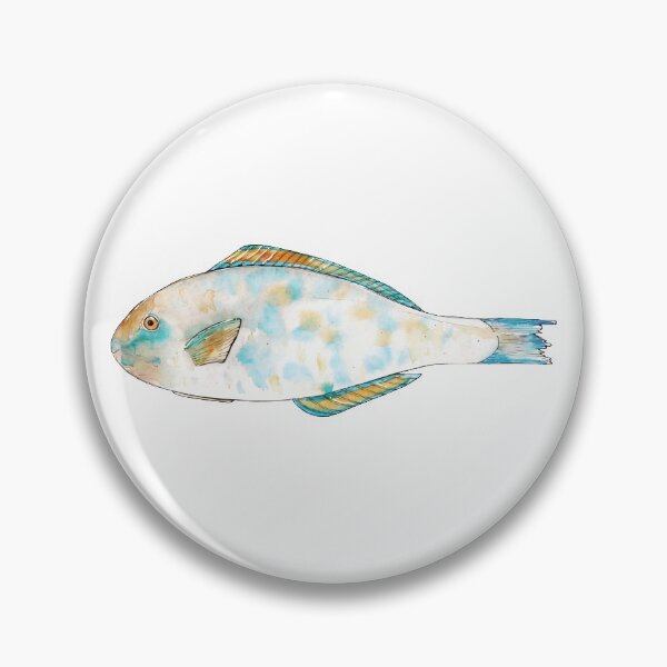 Item preview, Watercolor hand drawn illustration of Parrot fish designed and sold by FuzzyLogicKate.