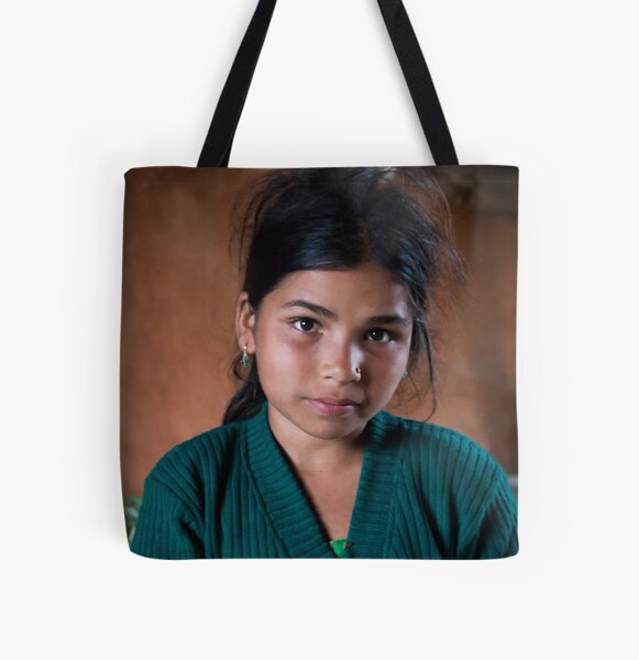 Girl in Thulasain All Over Print Tote Bag