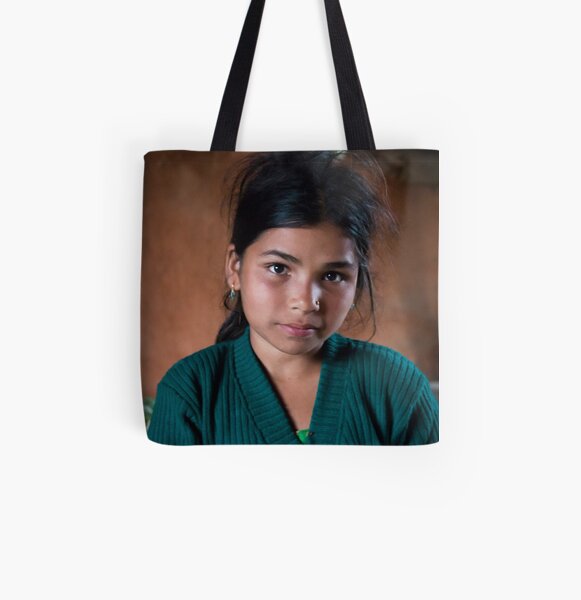 Girl in Thulasain All Over Print Tote Bag