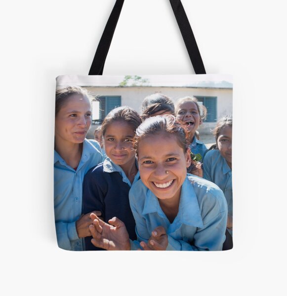Girls In Tesinge - Far-west Nepal All Over Print Tote Bag