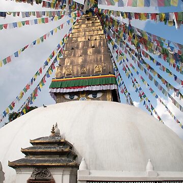 Artwork thumbnail, Stupa and Prayer flags by Clara Go (missatgerebut)