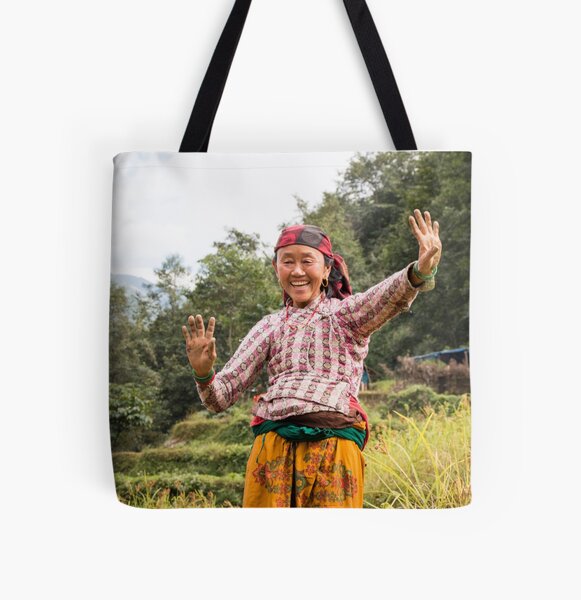 Lovely Aunty Dancing in Gyachchok (Gorkha district) All Over Print Tote Bag