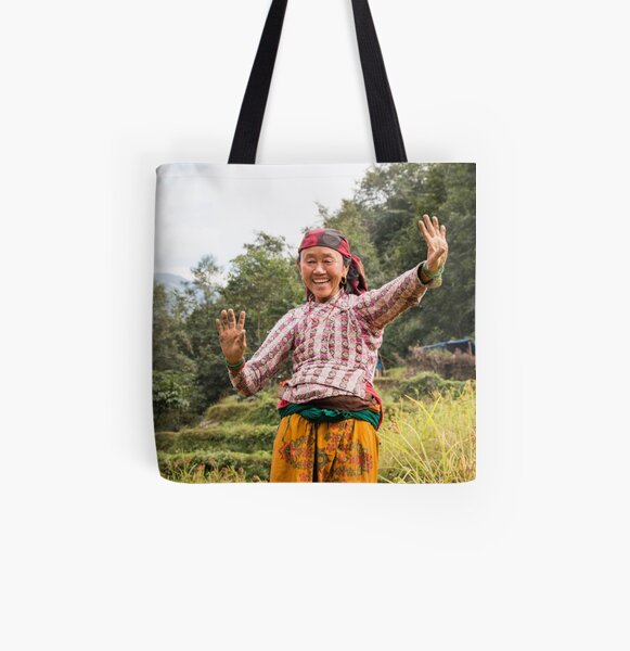Lovely Aunty Dancing in Gyachchok (Gorkha district) All Over Print Tote Bag