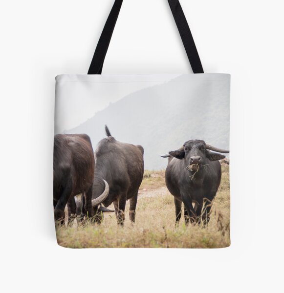 Water Buffalo in Gyachchok (Gorkha district) All Over Print Tote Bag