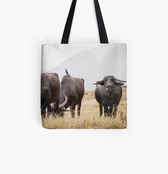 Water Buffalo in Gyachchok (Gorkha district) All Over Print Tote Bag