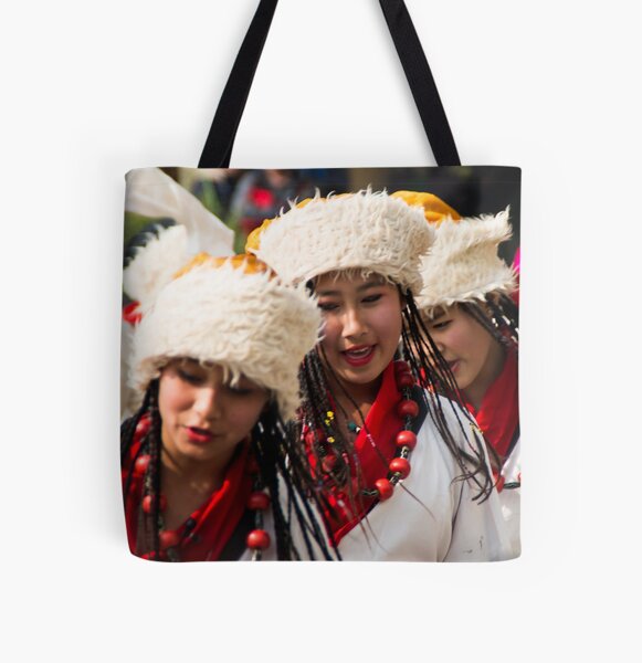 Tibetan Dancers in Kathmandu All Over Print Tote Bag