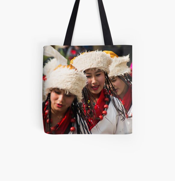 Tibetan Dancers in Kathmandu All Over Print Tote Bag