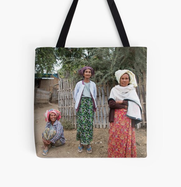 Myanmar Ladys All Over Print Tote Bag
