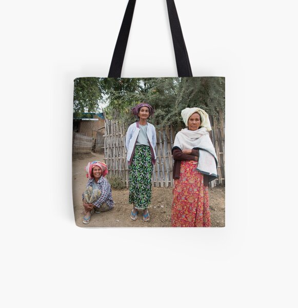 Myanmar Ladys All Over Print Tote Bag