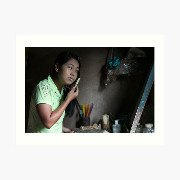 Each Morning ritual in every Myanmar House: Thanaka! Art Print