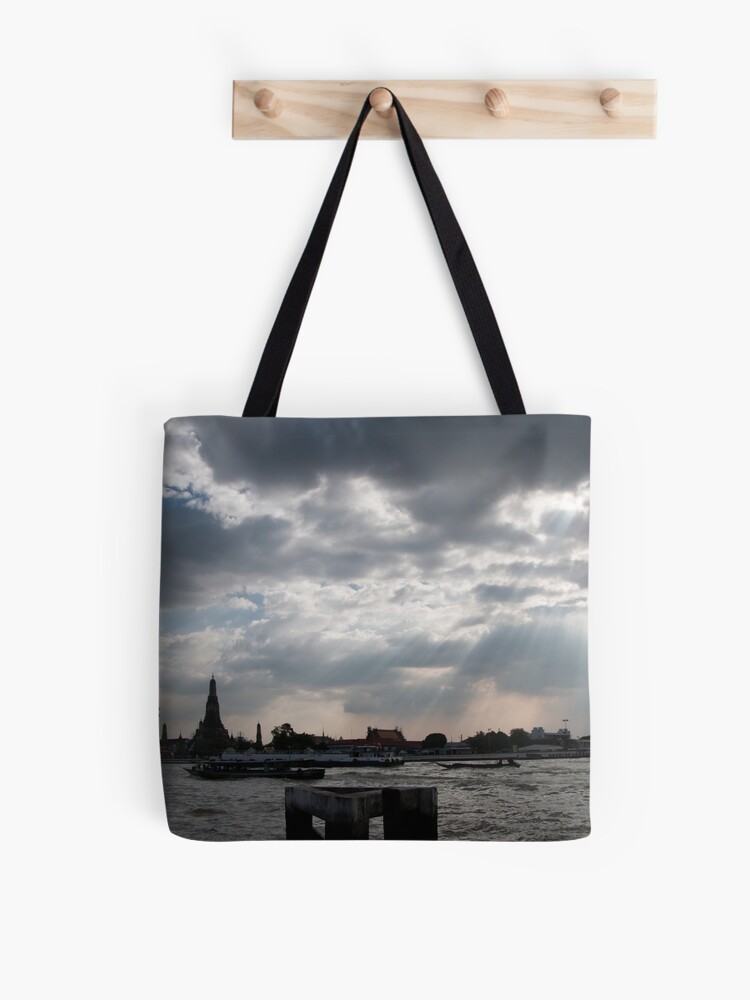 Thumbnail 1 of 2, Tote Bag, Enjoying Sunlight beside the River in Bangkok designed and sold by missatgerebut.