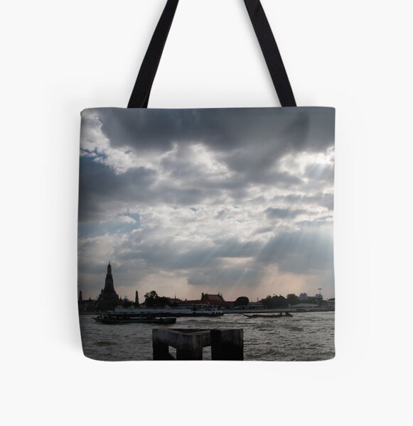 Enjoying Sunlight beside the River in Bangkok All Over Print Tote Bag