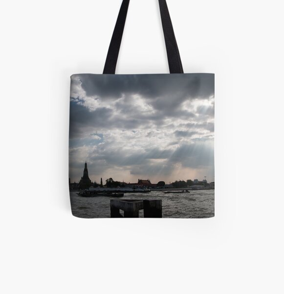 Enjoying Sunlight beside the River in Bangkok All Over Print Tote Bag