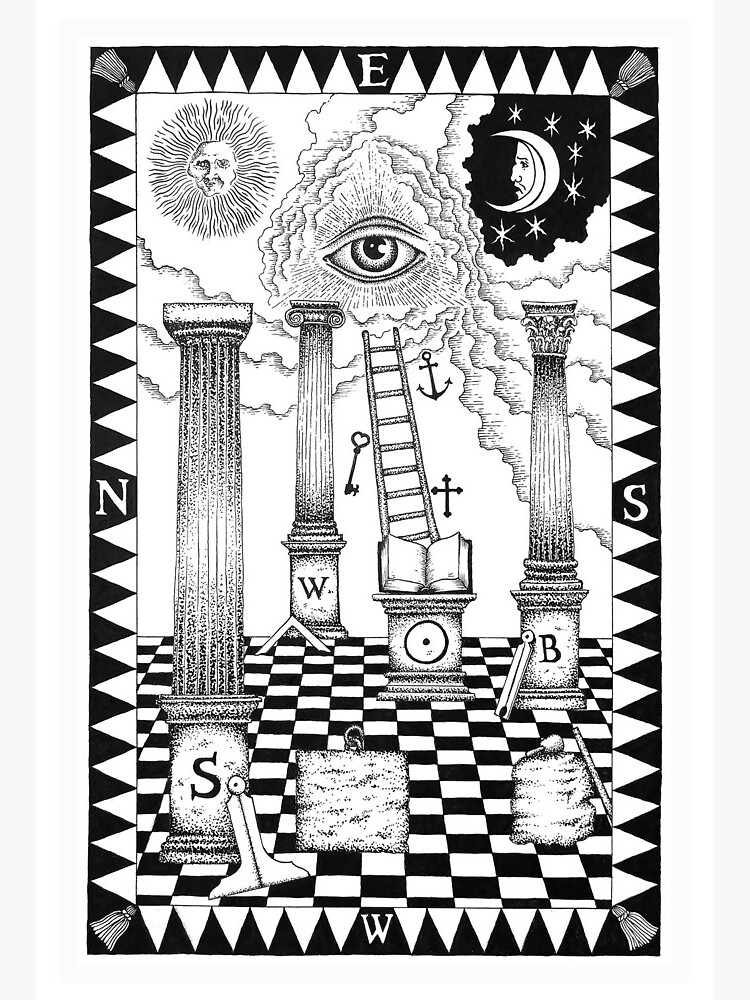Masonic 1st degree tracing board | Art Board Print