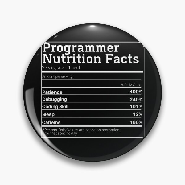 Artikelvorschau, Nährwertangaben für Programmierer entworfen und verkauft von KauzSL.