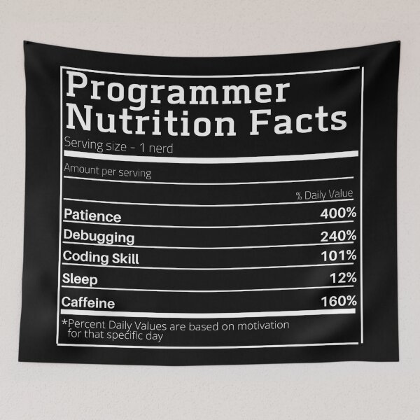 Item preview, Programmer nutrition facts designed and sold by KauzSL.