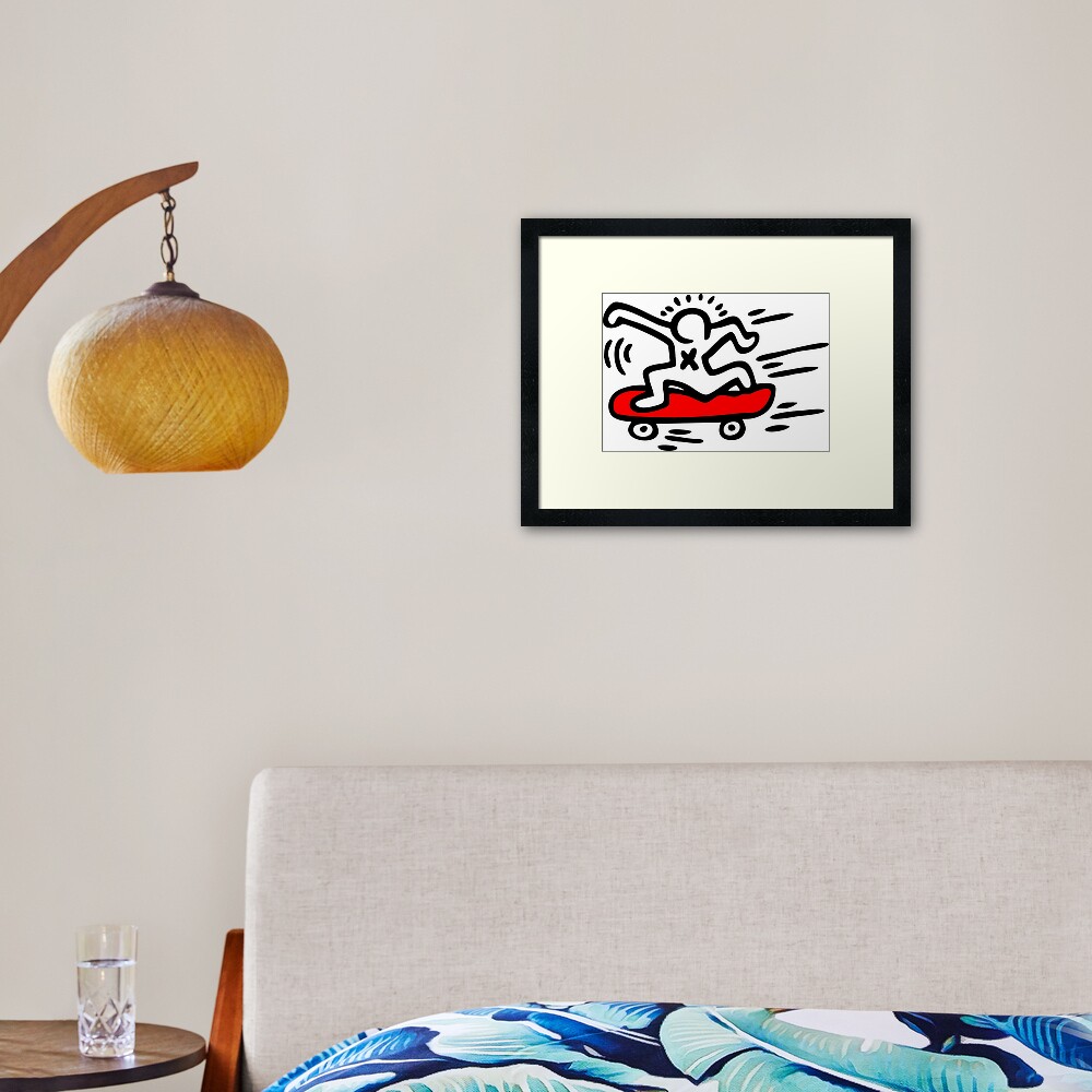 Keith Haring - Skate Lover/ 1988 / Talking Heads / Abstract / Pop Art Framed Art Print