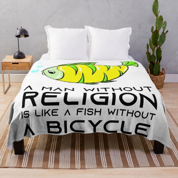 Item preview, A Man Without Religion Is Like A Fish Without A Bicycle (Atheist) designed and sold by GAJENDRAN R.