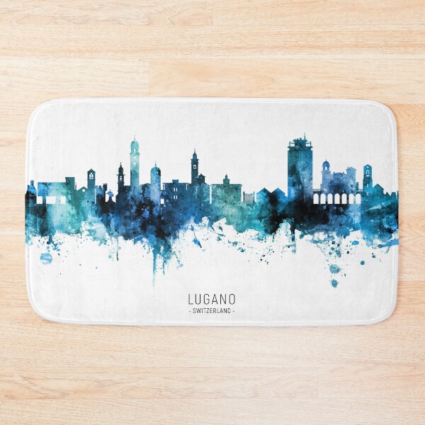 Item preview, Lugano Switzerland Skyline designed and sold by ArtPrints.