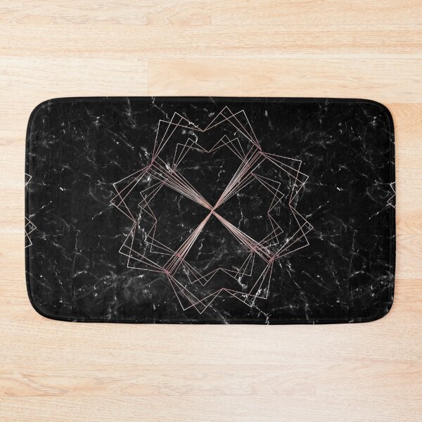 Item preview, Copper Kaleidoscopic Diamond Pattern on Black Marble with White veining designed and sold by Aishwarya  Singh.