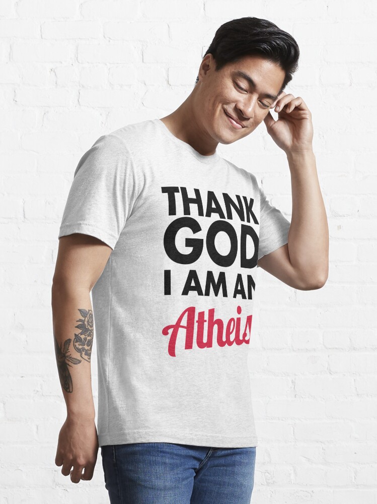 Essential T-Shirt mit Gott sei Dank, ich bin Atheist, designt und verkauft von dynamitfrosch