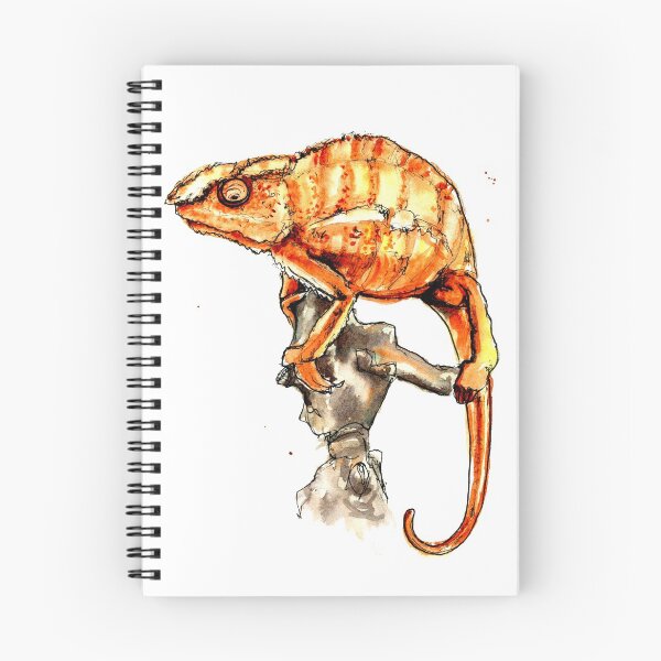 Item preview, Orange chameleon animalistic illustration designed and sold by Zavyalova-art.