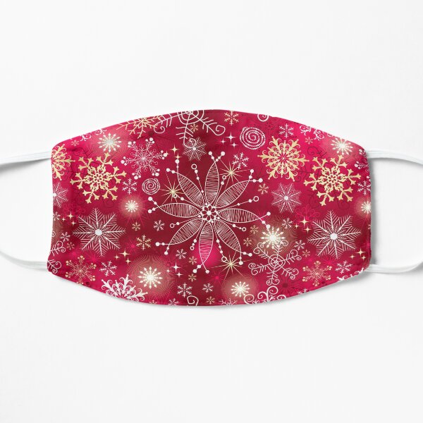 Pink Christmas Pattern - Classic Gradient Snowflakes Design Flat Mask