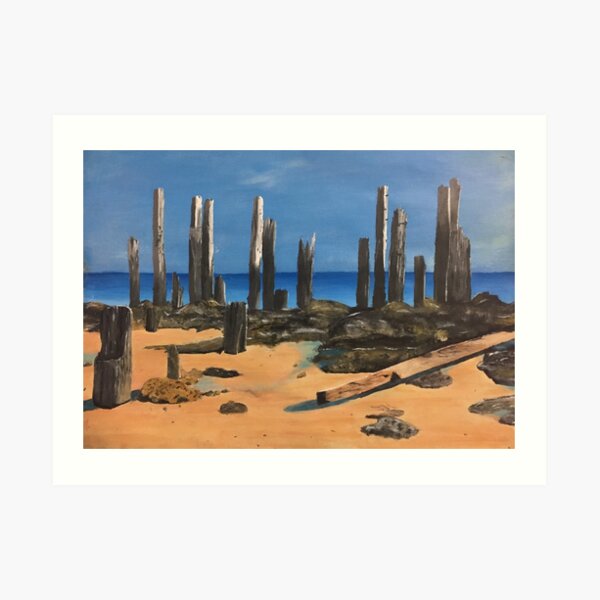 Port Willunga Old Jetty Acrylic Painting Art Print