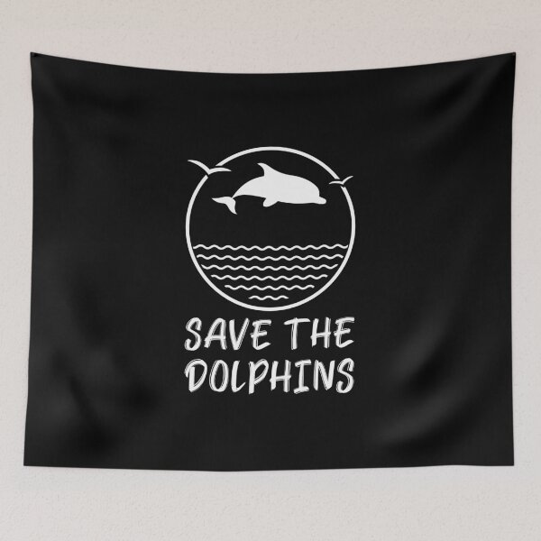 Item preview, Save the Dolphins Jumping Dolphin White designed and sold by quoteology.
