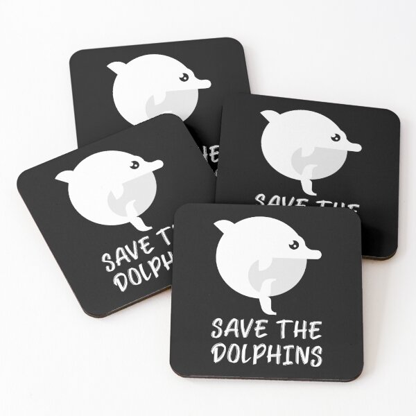 Item preview, Save the Dolphins Cute Cartoon Dolphin White designed and sold by quoteology.