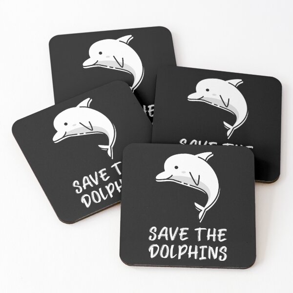 Item preview, Save the Dolphins Cute Happy Dolphin White designed and sold by quoteology.